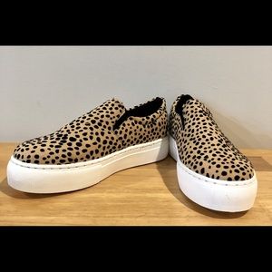 Qupid Velvet Animal Print Platform Loafers